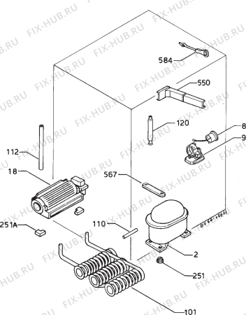 Взрыв-схема холодильника Zanussi DRI54L - Схема узла Refrigerator cooling system